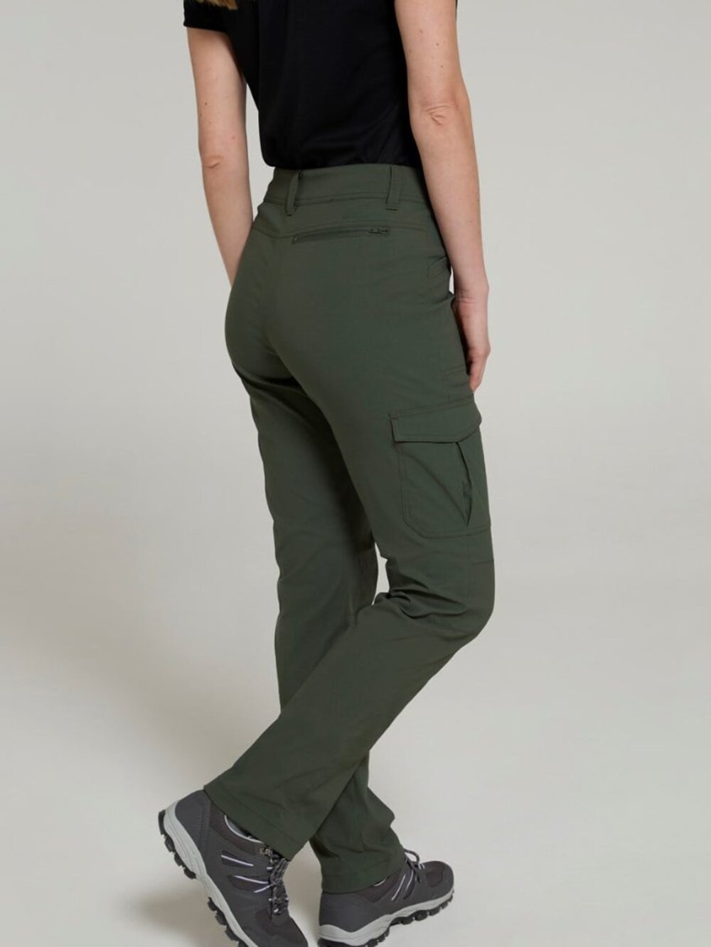 MOUNTAIN WAREHOUSE "Conniston" Stretch Cargo Outdoor Trousers Olive Women 14 - Picture 2 of 10